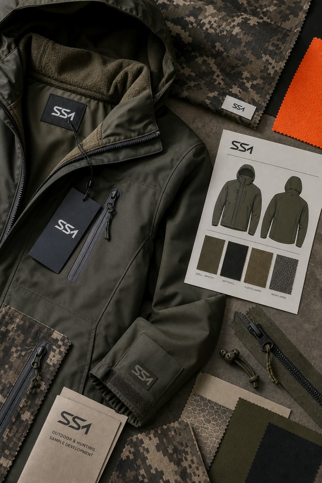 Hunting Wear private label apparel manufacturing sample by Sialkot Sample Masters