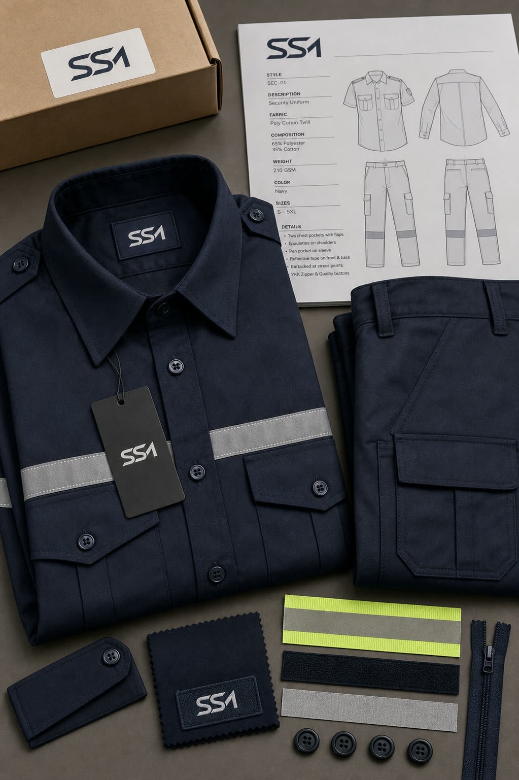 Security Uniforms private label apparel manufacturing sample by Sialkot Sample Masters