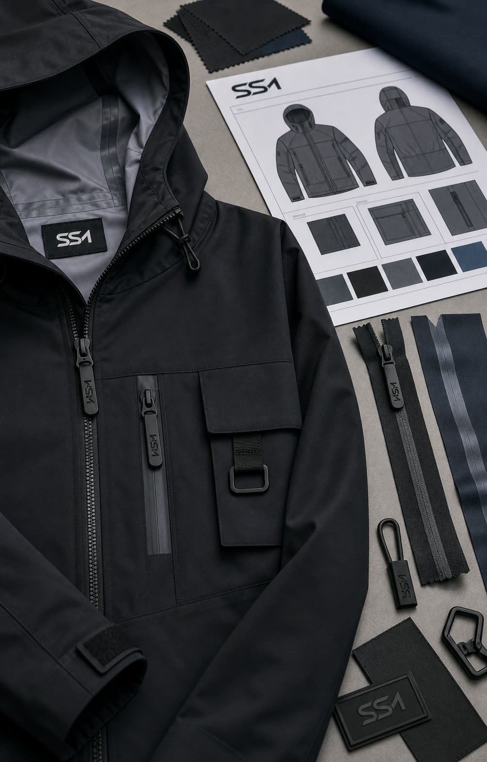 Tech Wear private label apparel manufacturing sample by Sialkot Sample Masters